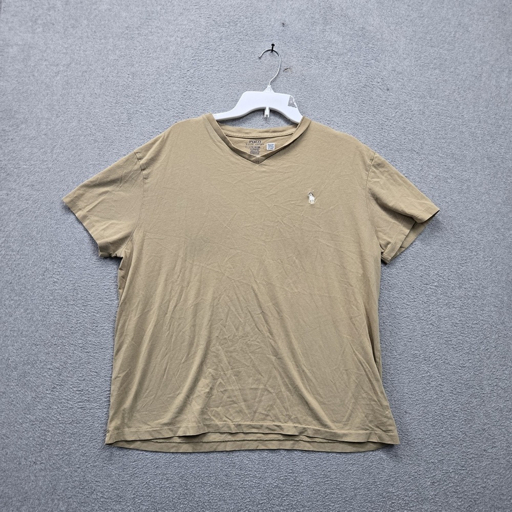 Polo Ralph Lauren Men Shirt L/G (180/100A) Tan Embroidered Logo Classic